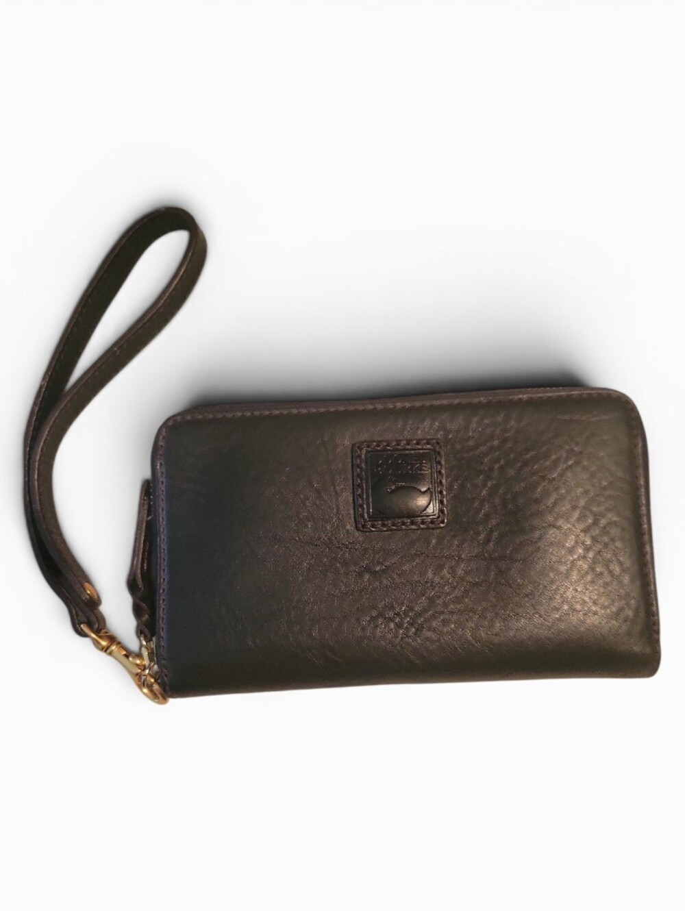 Dooney & Bourke Black Florentine Leather Zip Wristlet
